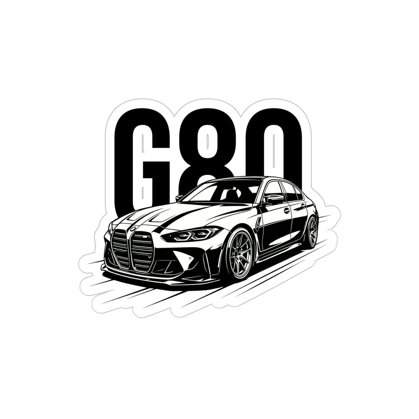 Die-Cut Car Sticker — G80 Performance Sedan Transparent Outdoor Decal