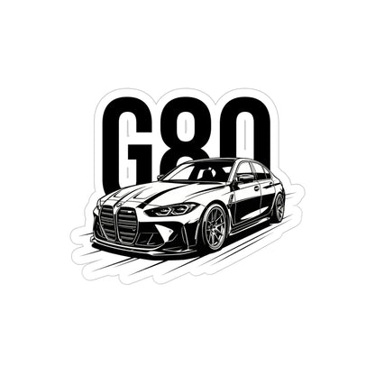 Die-Cut Car Sticker — G80 Performance Sedan Transparent Outdoor Decal