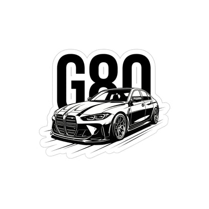 Die-Cut Car Sticker — G80 Performance Sedan Transparent Outdoor Decal