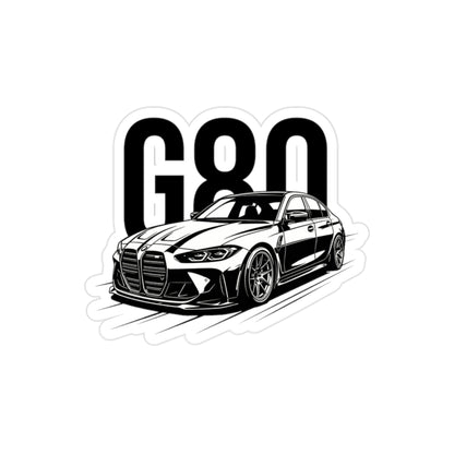 Die-Cut Car Sticker — G80 Performance Sedan Transparent Outdoor Decal