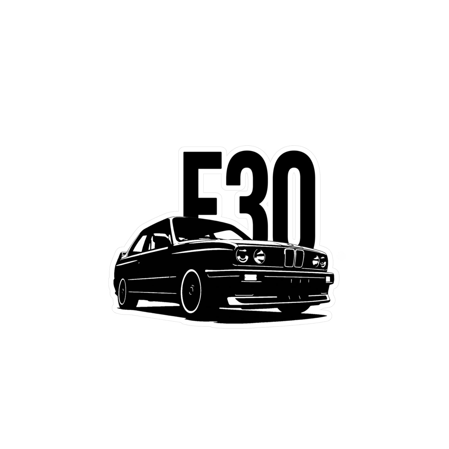 E30 Classic BMW Kiss-Cut Vinyl Sticker — Vintage Car Decal