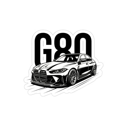 Die-Cut Car Sticker — G80 Performance Sedan Transparent Outdoor Decal